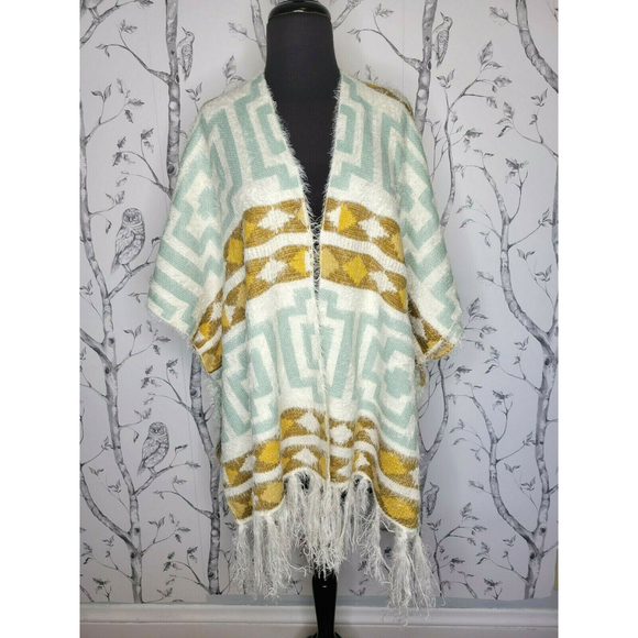 𝅺FREE PEOPLE Diamondback Knit Sweater Kimono Wrap - Picture 4 of 8